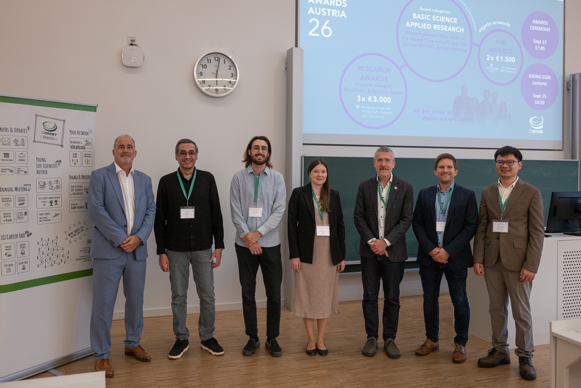 Award recipients and representatives at the Life Sciences Awards Austria 2026 ceremony